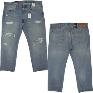 Jeans dritti Levi's 501 Premium originali - NUOVI - $ 98 denim ginocchio con toppe levis - Foto 1 di 6