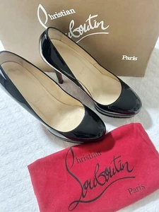 Christian Louboutin Bianca 120 schwarze Lackleder Plateau Pumps Heels Gr. 37 - Bild 1 von 11
