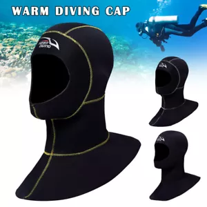 3mm Neoprene Scuba Diving Hood Shoulder Spearfishing Hat Winter Wetsuit Cap AUS - Picture 1 of 27
