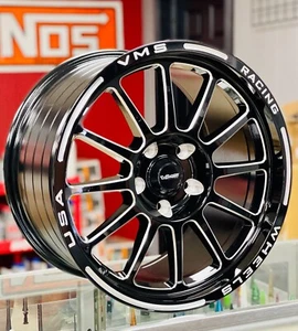 VMS Black Hawk Drag Wheels 17x10 5x114.3 | 5x4.5" 7.63 BS For 05 20 Mustang x2 - Picture 1 of 1