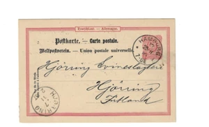 GERMANY 1889 Post Card sent from Hamburg to Jutland - Picture 1 of 2