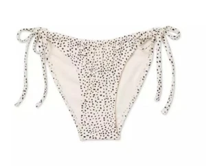 Junior geraffte Bikinihose seitlich gebunden hohes Bein U-Ausschnitt Xhilaration schwarz Punkte XL - Bild 1 von 9