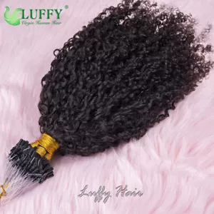 Spring Curly Micro Loop Ring Human Hair Extension Brazilian Remy Micro Link Hair - Picture 1 of 14