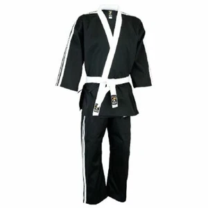 Gestreift Team Freestyle Uniform Schwarz Kampfsport Anzug Gi Erwachsene Kinder - Picture 1 of 2