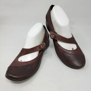 Hush Puppies Women's 10N Two Tone Brown Leather Mary Jane Shoes H501271 Narrow - Picture 1 of 11