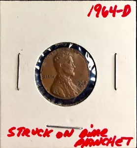 1964 D Lincoln Cent Size Of A Roosevelt Dime. - Picture 1 of 6
