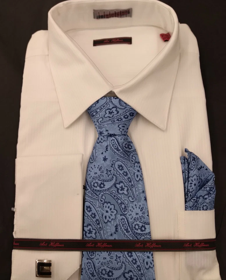 Fashion Dress Shirts For Men With Tie Set & Cufflinks  - Image 1 of 1