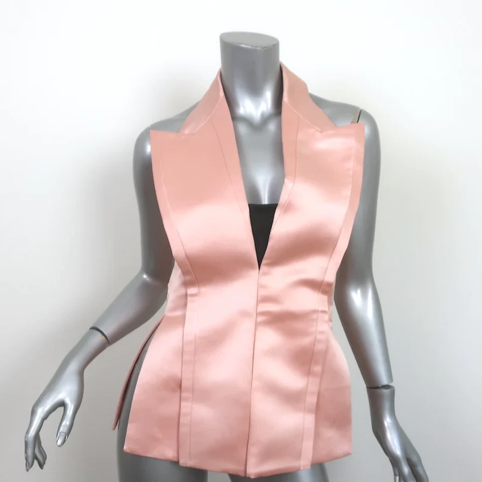 Chaleco Halter Fendi Top Rosa Seda Satén Talla 36 Foto 1 de 4