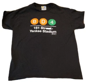 Yankee Stadium T Shirt Youth Extra Large MTA New York City NYC Subway Line Black - Picture 1 of 9