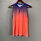 Slazenger Golf Tank Top Women 's Small Purple Orange Sleeveless Shirt 1/4 Zip