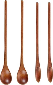 4 PCS Wooden Cooking Spoons 7.8" Long Wooden Spoons for Cooking Mixing Stirring, - Picture 1 of 9