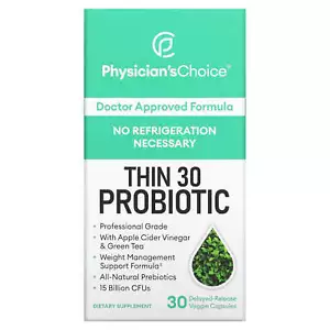 Physician's Choice Thin 30 Probiotic 15 Billion CFUs 30 Veg Capsules - Picture 1 of 3