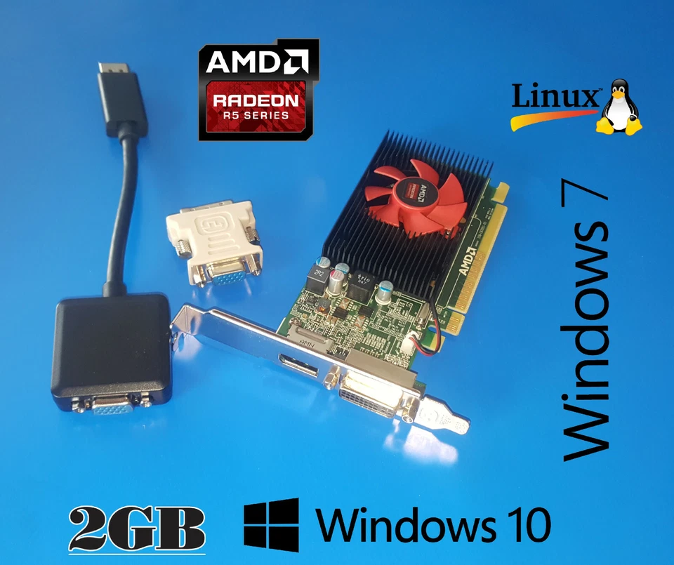 Dell Vostro 3669 3670 3900 3901 3902 3905 4090 2GB Tower Video Card + Dual VGA - Image 1 of 1