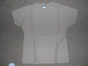 PERSONALIZED SCRUB SNAP TOP KHAKI POLY/COTTON Up to 3 words -Sz XS, S, L, 4X, 5X - Bild 1 von 3