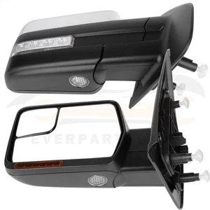 2x Chrome Power Heated Signal Puddle Tow Mirrors For 2004-2014 Ford F150 Truck - Imagen 1 de 8