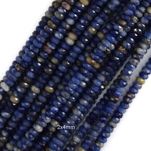 2x4mm Natural Micro Facetado Azul Sodalita Rondelle Botón Cuentas 15.5" Hilo - Imagen 1 de 1