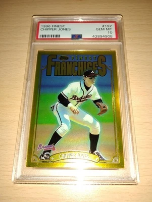 1996 Topps Finest Gold SSP #192 Chipper Jones🔥PSA 10💎Gem Mint! - Image 1 of 4