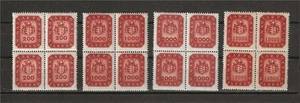 Hungary 1946 Sc# 747 #749 #750 #753 Arms blocks 4 MNH - Picture 1 of 1