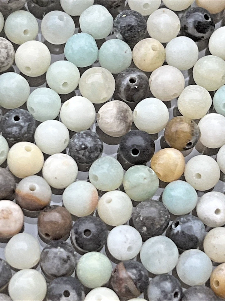 Amazonit Perlen Rund Mit Loch 100 Stück 4 mm Edelstein Heilstein Kristall DIY - Bild 1 von 4