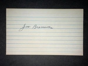NBA HOF: Joseph R. "Joe" Brennan, tarjeta firmada 3x5, fallecida 1989 - Imagen 1 de 1