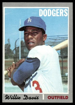 Tarjeta de béisbol 1970 Topps Willie Davis Los Angeles Dodgers #390 EX Foto 1 de 2