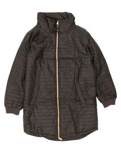 BENETTON Womens Hooded Padded Coat UK 8 Small Black Polyester BE01 - Picture 1 of 4