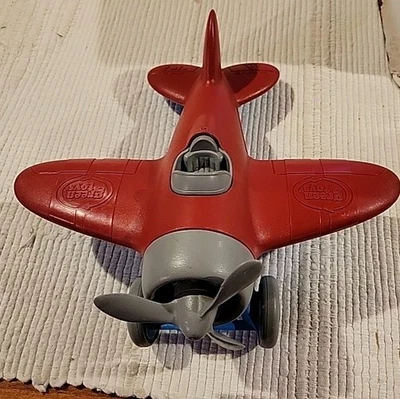 Green Toys Airplane Red Blue Kids 100% Recycled Boys Girls Moving Propeller USA - Image 1 of 4