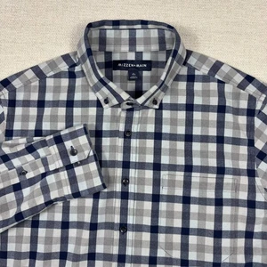 Mizzen Main City Flanell Herren XL Besatz blau kariert leicht Stretch Langarm - Bild 1 von 8