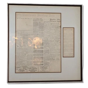 Newspaper Print Plate Matrix Lawrence MA Sunday Sun 1966  Mat Framed - Picture 1 of 7