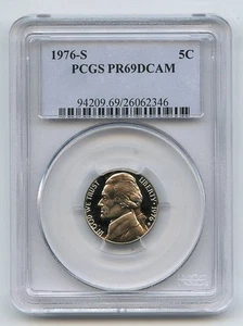 1976 S 5C Jefferson Nickel Proof PCGS PR69DCAM - Picture 1 of 1