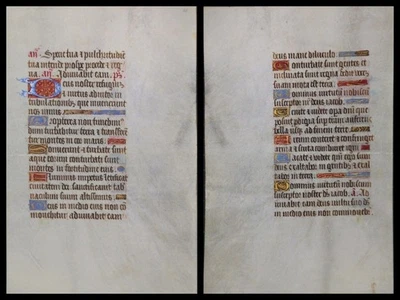 Light Up Handwriting on Parchment Sheet to A Stundenbuch Um 1500 (079 - Image 1 of 3