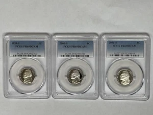 Lot of 3 Proof Jefferson Nickels PCGS PR69 Gems Amazing Coins Free  Shipping - Picture 1 of 10