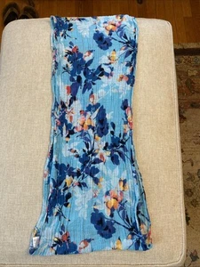 J. Jill Blue Colorful Floral Infinity Scarf Lightweight Woven 100 % Cotton - Picture 1 of 9