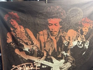 JIMI HENDRIX - 63” x 48” Fleece Überwurf Decke Vintage Braun - Bild 1 von 3