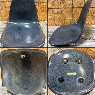 📈 Silla Original AZUL MARINO HERMAN MILLER Eames Fibra de Vidrio Shell Foto 1 de 4