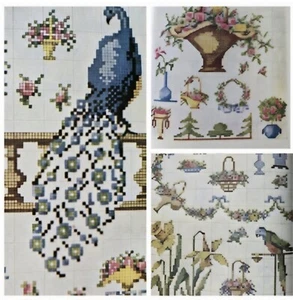 Ann Orr Charted Designs Daffodil Lily Peacock Cross Stitch Pattern - Picture 1 of 2