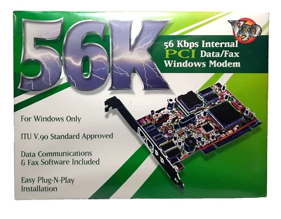 Modem Vintage Windows 56K PCI Data/Fax V.90 Plug-N-Play Installazione NUOVO - SIGILLATO - Immagine 1 di 4