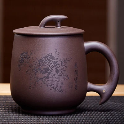 Taza de té de arcilla púrpura Yixing original mineral arcilla púrpura taza de té tapa tarro de té Foto 1 de 3