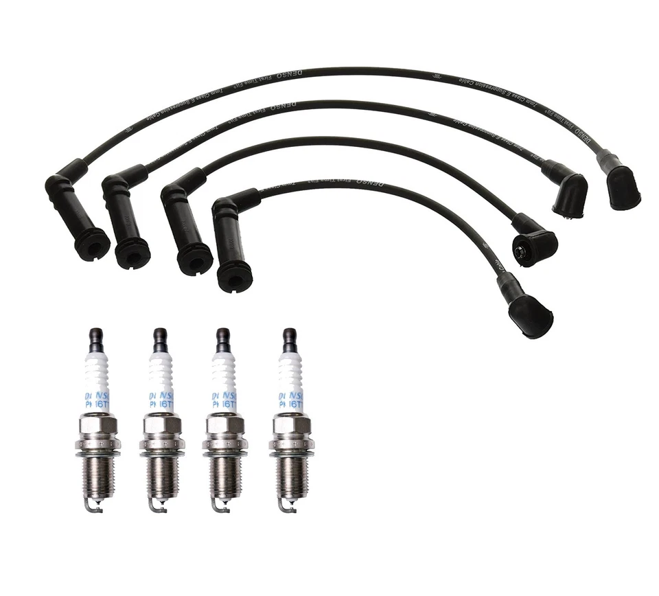 Juego de cables Denso 7 mm y 4 platino TT bujías 0,04 kit para Hyundai Accent 1,5 L4 Foto 1 de 1