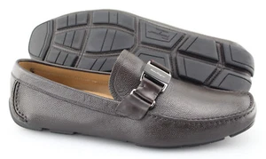 Men's SALVATORE FERRAGAMO 'Sardegna' Brown Leather Loafers Size US 10 - 2E - Picture 1 of 6