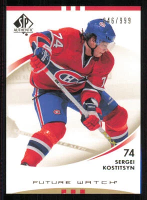 2007-08 SP Authentic #179 Sergei Kostitsyn RC /999 - Image 1 of 2