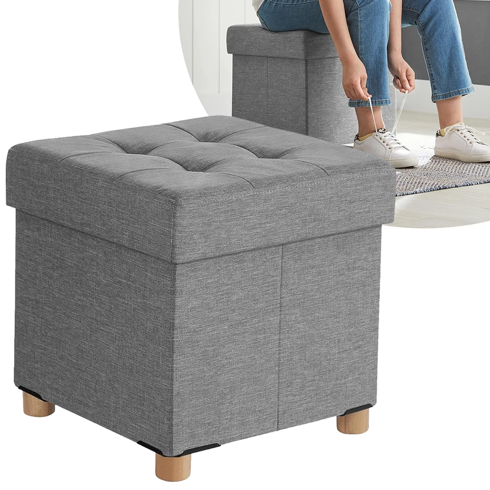 Sitzhocker Sitzwürf mit Stauraum Platzhocker Aufbewahrungsbox Fußbank 38cm - Bild 1 von 4