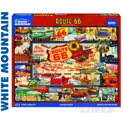 Rompecabezas ROUTE 66 1000 piezas super deluxe WHITE MOUNTAIN 747 Foto 1 de 4
