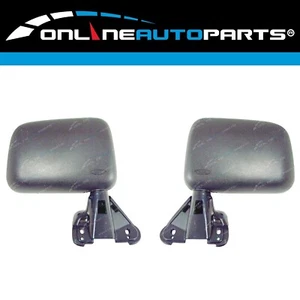 LH+RH Black Manual Door Mirrors Pair for Toyota Hilux 1983-2004 Left Right L+R - Picture 1 of 7