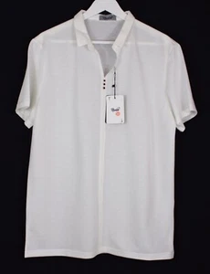 Reverb Shirt Mens Large White V-Neck Collared Pullover Short Sleeves NWT - Picture 1 of 5