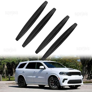 4Pcs Carbon Fiber Grain Anti-Collision Strip Bumper Protector For Dodge Durango - Foto 1 di 13