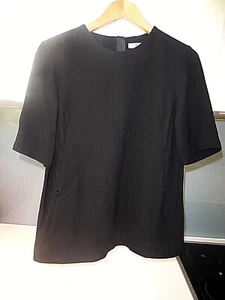 L K BENNETT black lined TW LUMIO top with pockets Size 10 - Picture 1 of 9