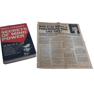 Harry Lorayne's Secrets of Mind Power HC Book 1961 Parade Magazine Advert 1966 - Imagen 1 de 7