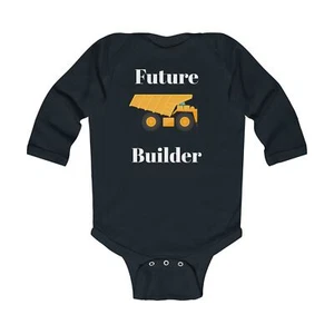 Boy Infant Long Sleeve Bodysuit Construction Vehicle - Picture 1 of 3