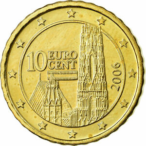 [#698615] Österreich, 10 Euro Cent, 2006, UNZ, Messing, KM:3085